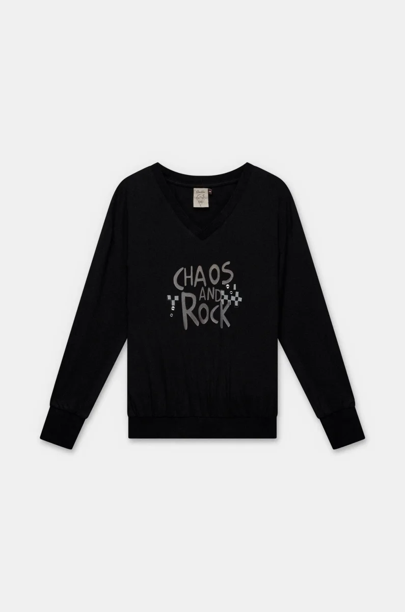 Camiseta negra de manga larga Iron