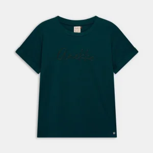 Camiseta azul con logo bordado Anekke