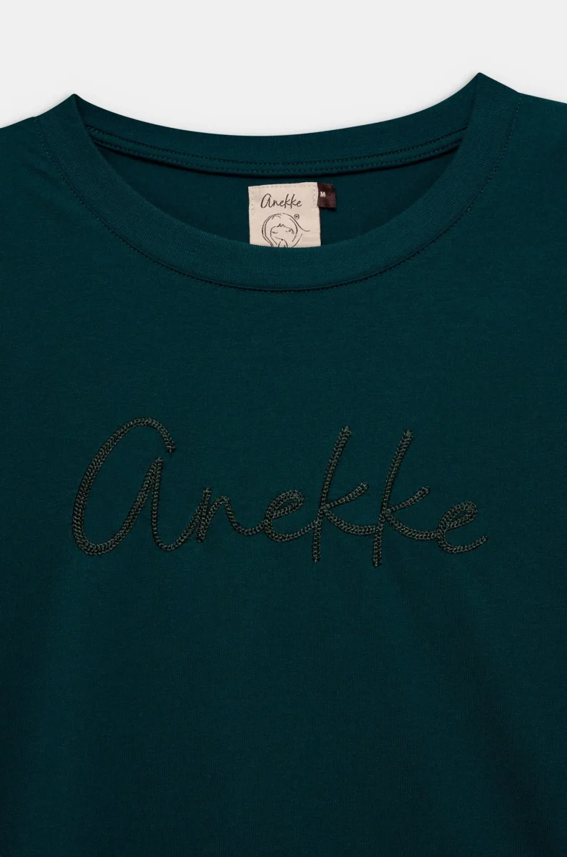 Camiseta azul con logo bordado Anekke - Imagen 4