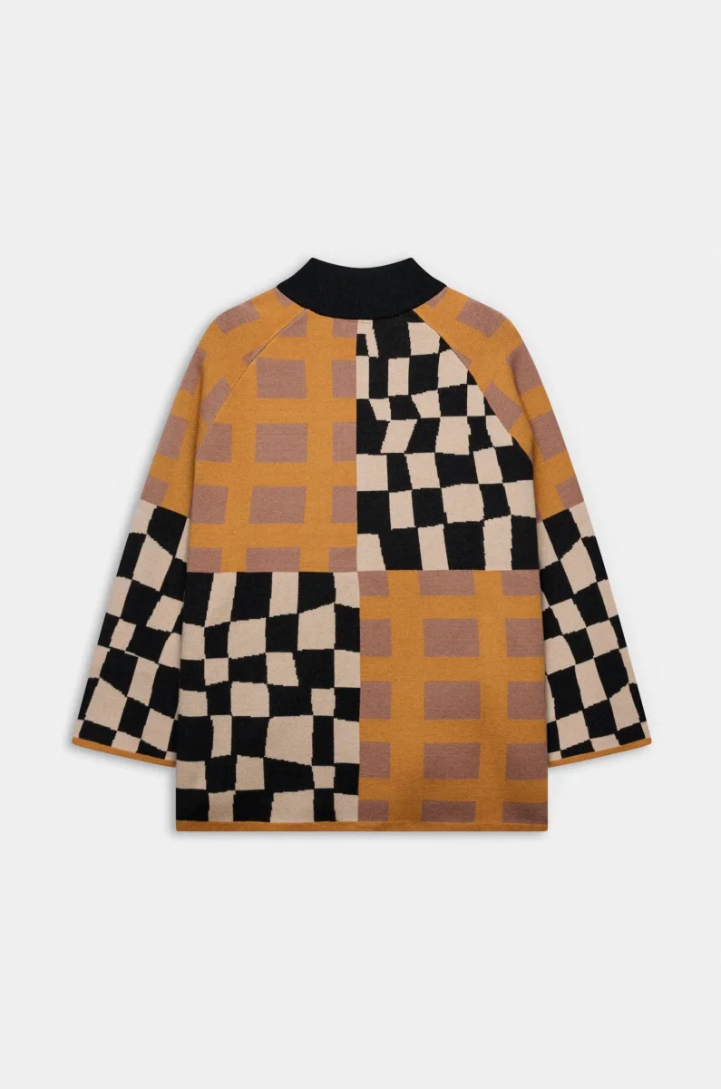 Cárdigan estampado geométrico con cremallera - Imagen 3