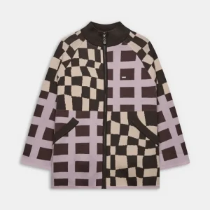 Cárdigan de punto bicolor con estampado