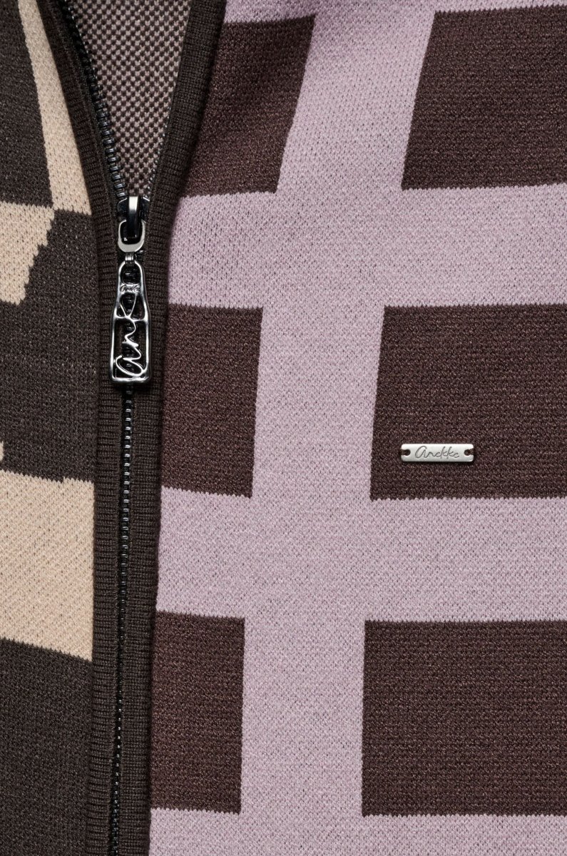 Cárdigan de punto bicolor con estampado - Imagen 4