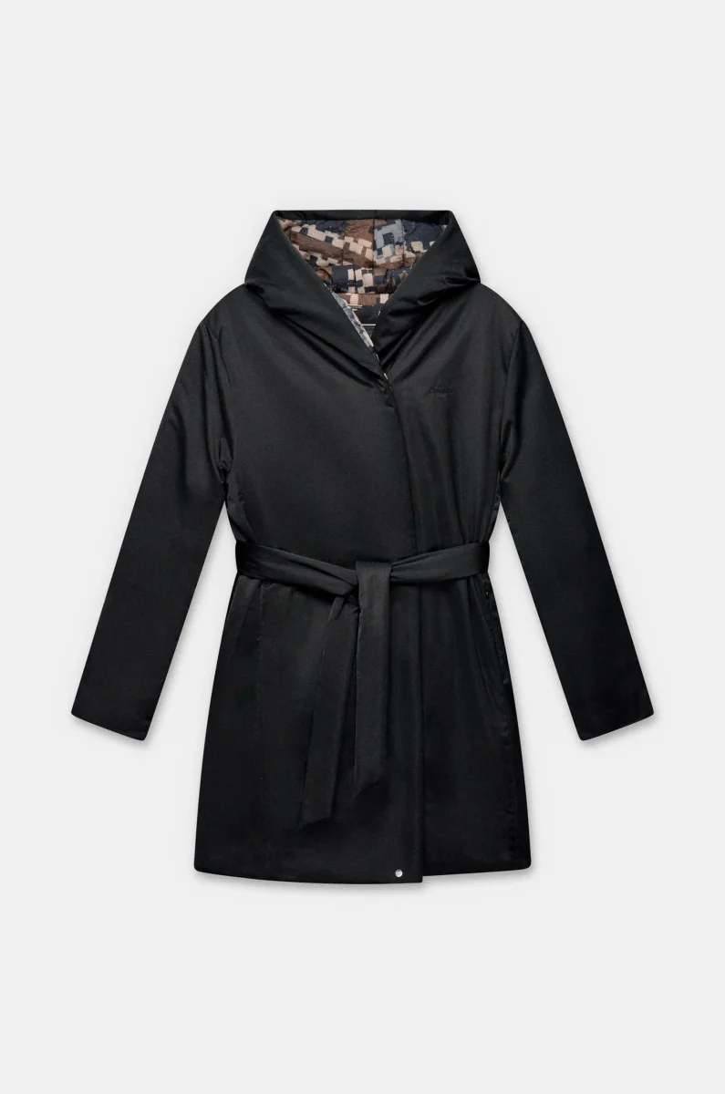 Abrigo reversible negro con capucha - Imagen 5