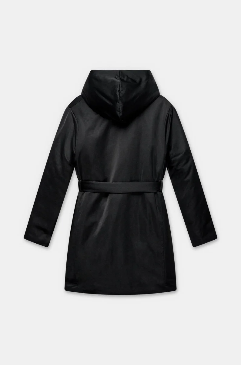 Abrigo reversible negro con capucha - Imagen 6