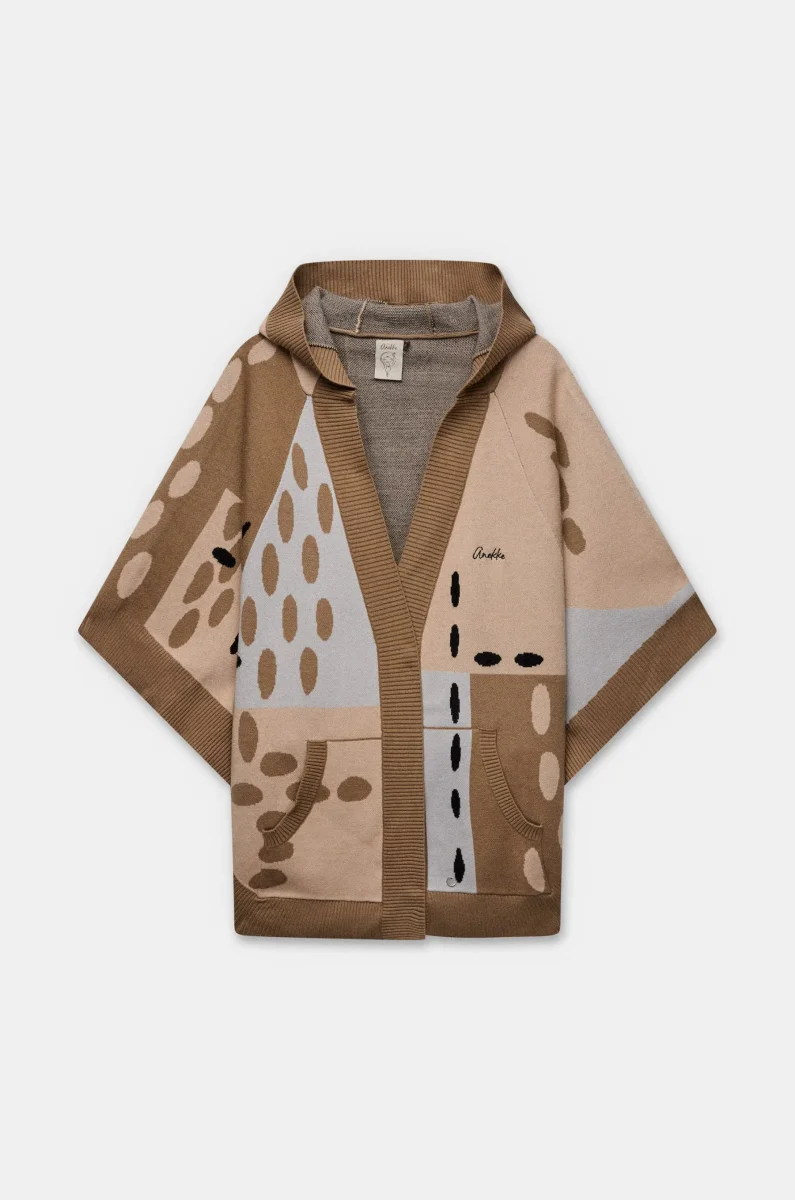 Poncho con capucha estampado Voyage - Imagen 4