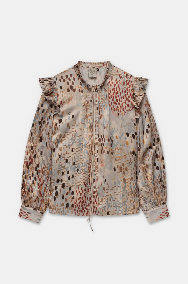 Blusa fluida estampada con volantes - Imagen 2