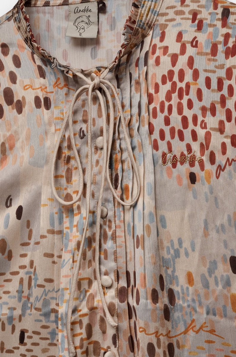 Blusa fluida estampada con volantes - Imagen 4