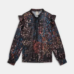 Blusa estampada Blossom con volantes