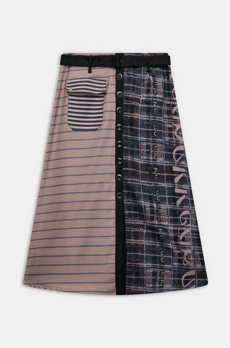 Falda midi estampada con botones - Imagen 2