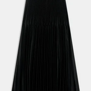 Falda midi plisada negra