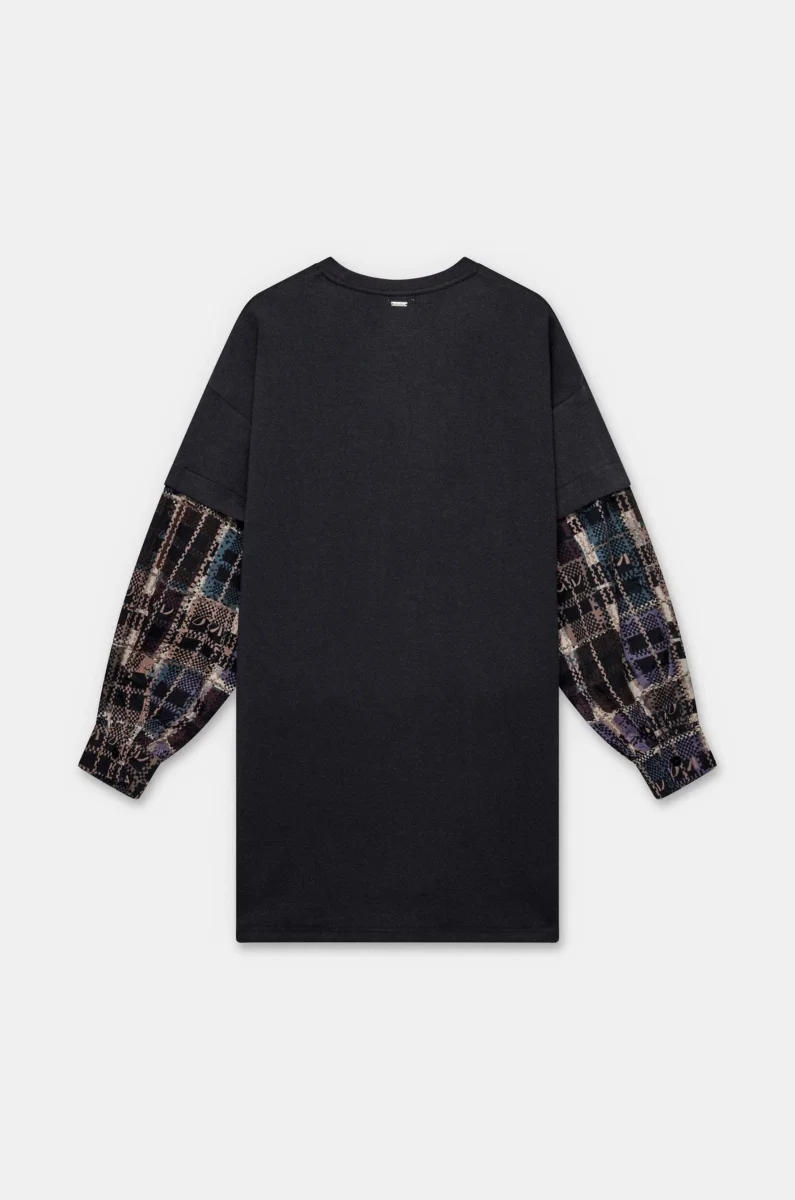 Vestido oversize con mangas estampadas - Imagen 3