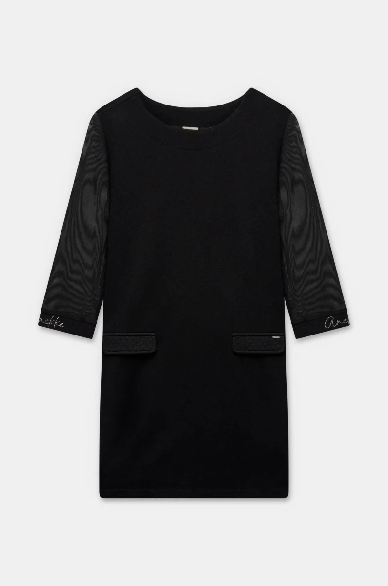 Vestido negro con detalles en contraste - Imagen 2
