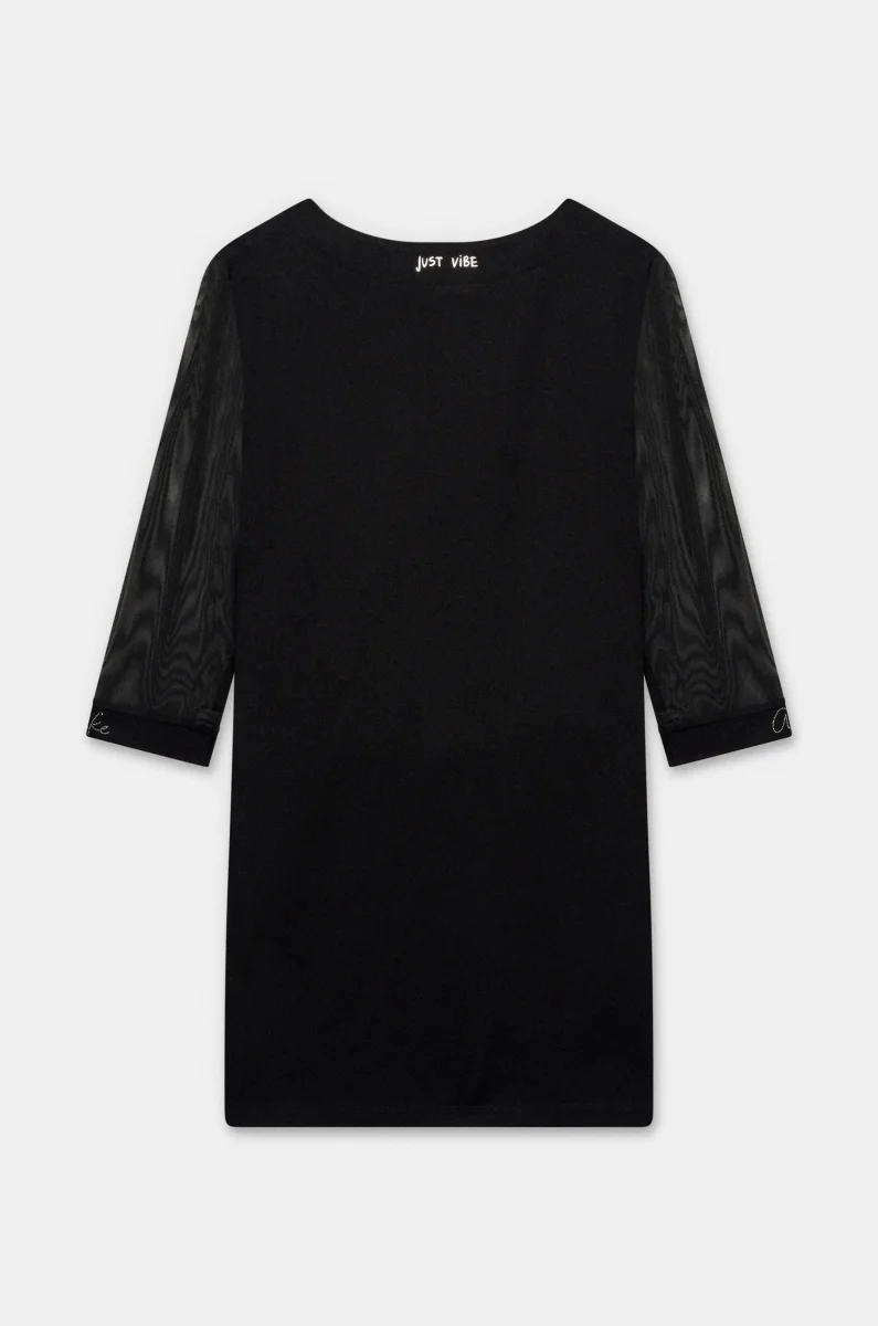 Vestido negro con detalles en contraste - Imagen 3