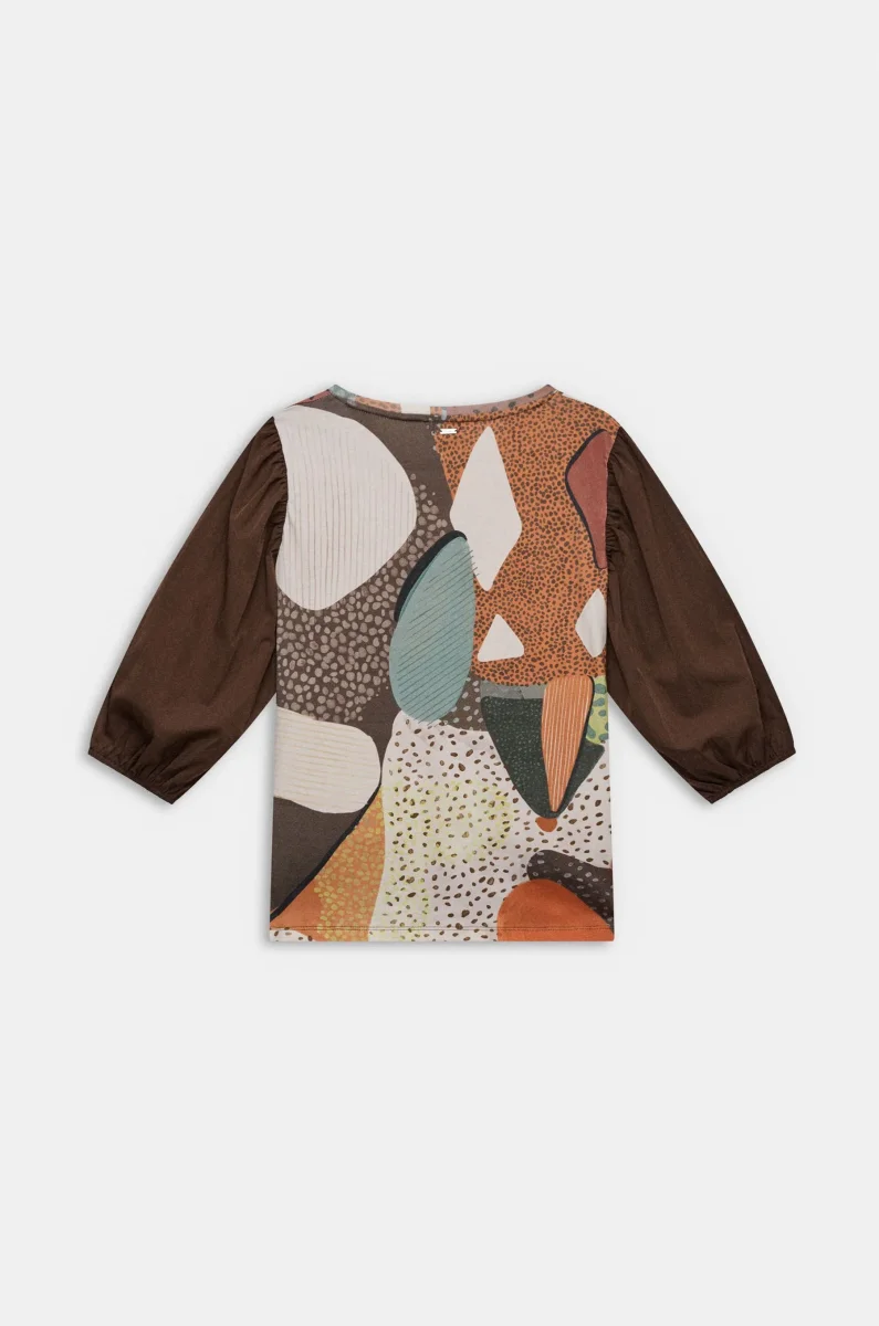Camiseta estampada multicolor con mangas abullonadas - Imagen 3