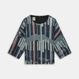 Camisa verde estampado con brillo