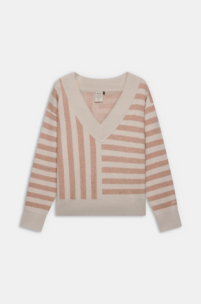 Jersey rosa de punto a rayas - Imagen 2