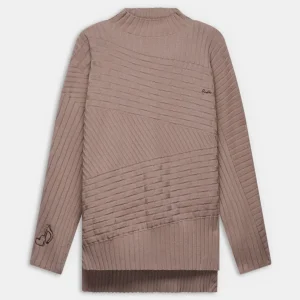 Jersey taupe de punto con relieve