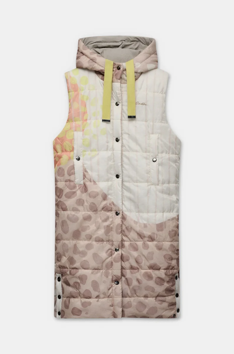 Chaleco largo reversible con capucha - Imagen 2