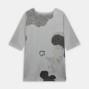 Vestido gris estampado