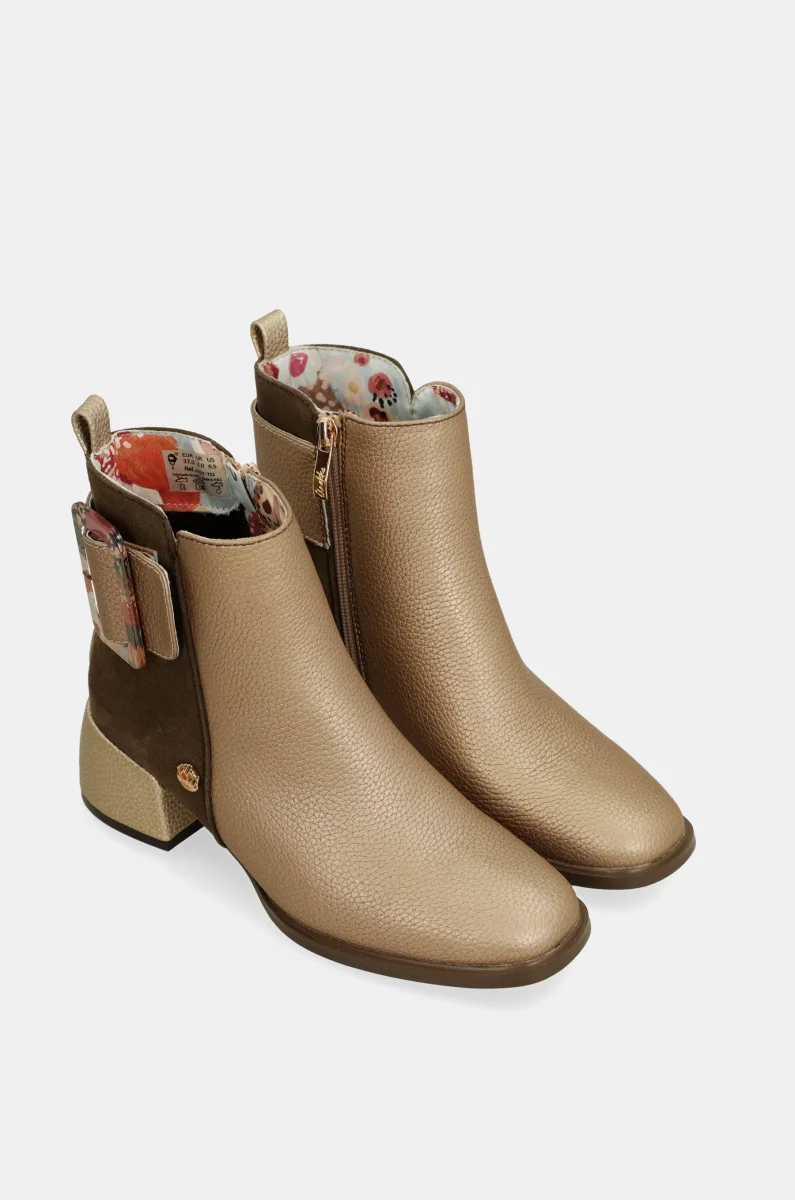 Botines marrones y dorados Tulip - Imagen 6
