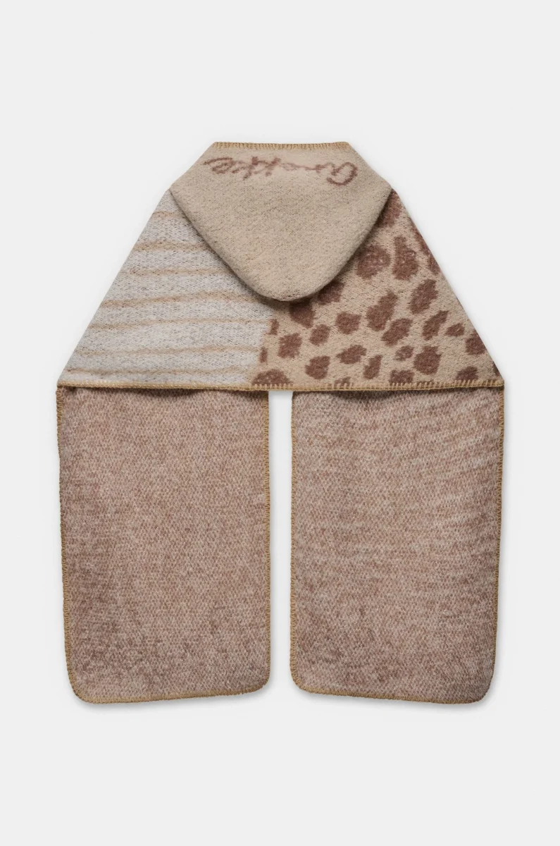 Bufanda con capucha beige - Imagen 5