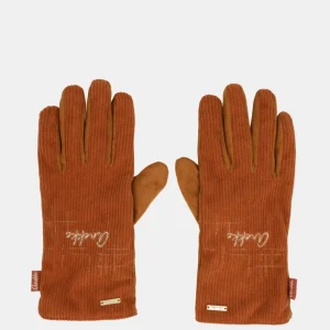 Guantes de pana teja
