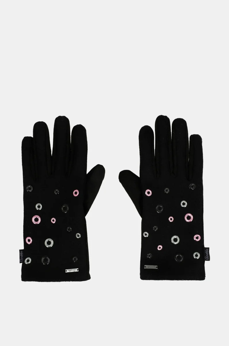 Guantes negros con detalles metálicos - Imagen 3