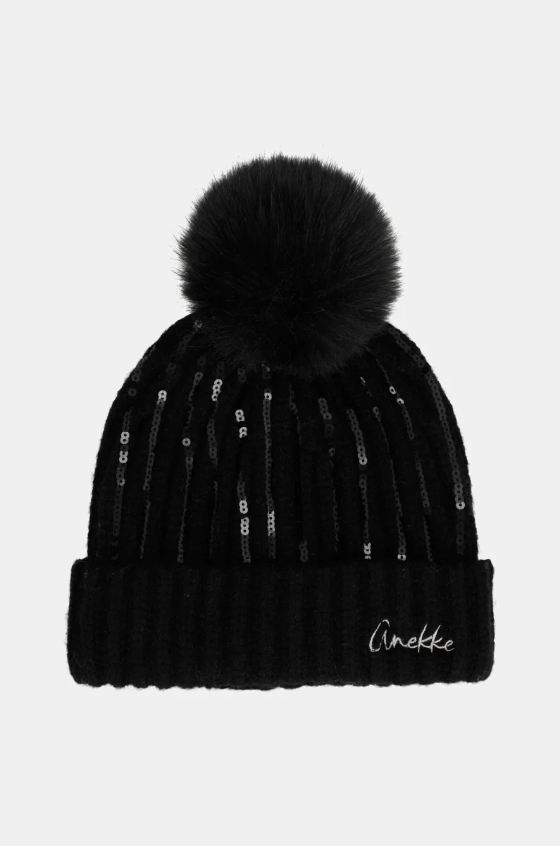 Gorro de punto negro con lentejuelas - Imagen 2