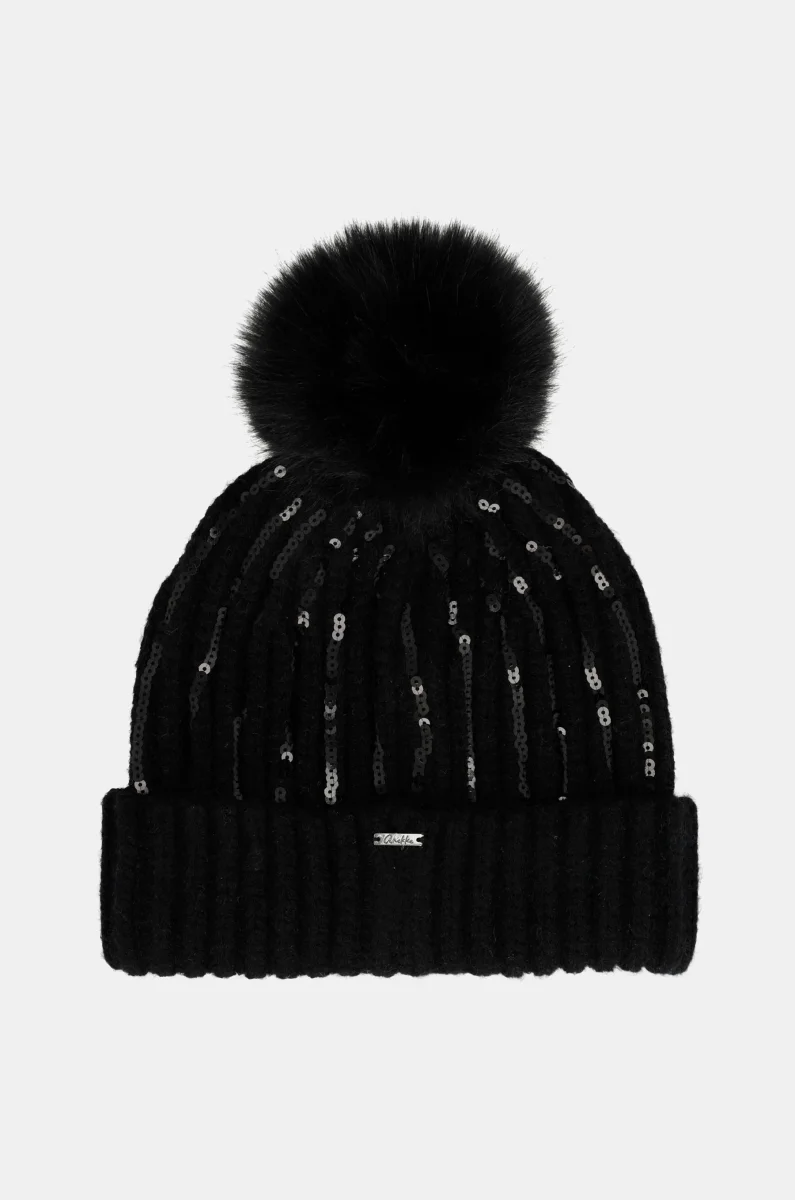 Gorro de punto negro con lentejuelas - Imagen 3