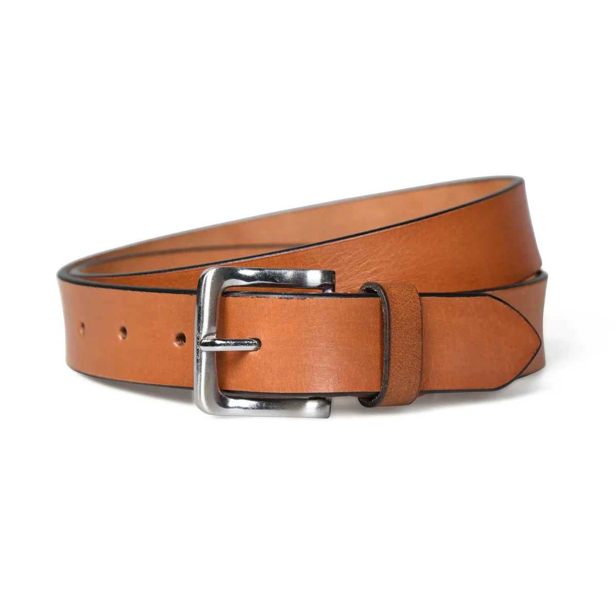 Classic Tan Leather Belt - Imagen 4