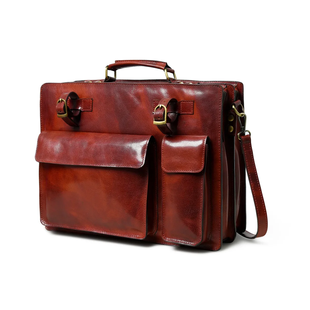 Tuscany Italian Leather Briefcase, Tan - Imagen 2