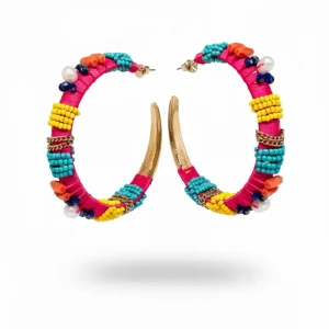 Pendientes aro fucsia OUTLET