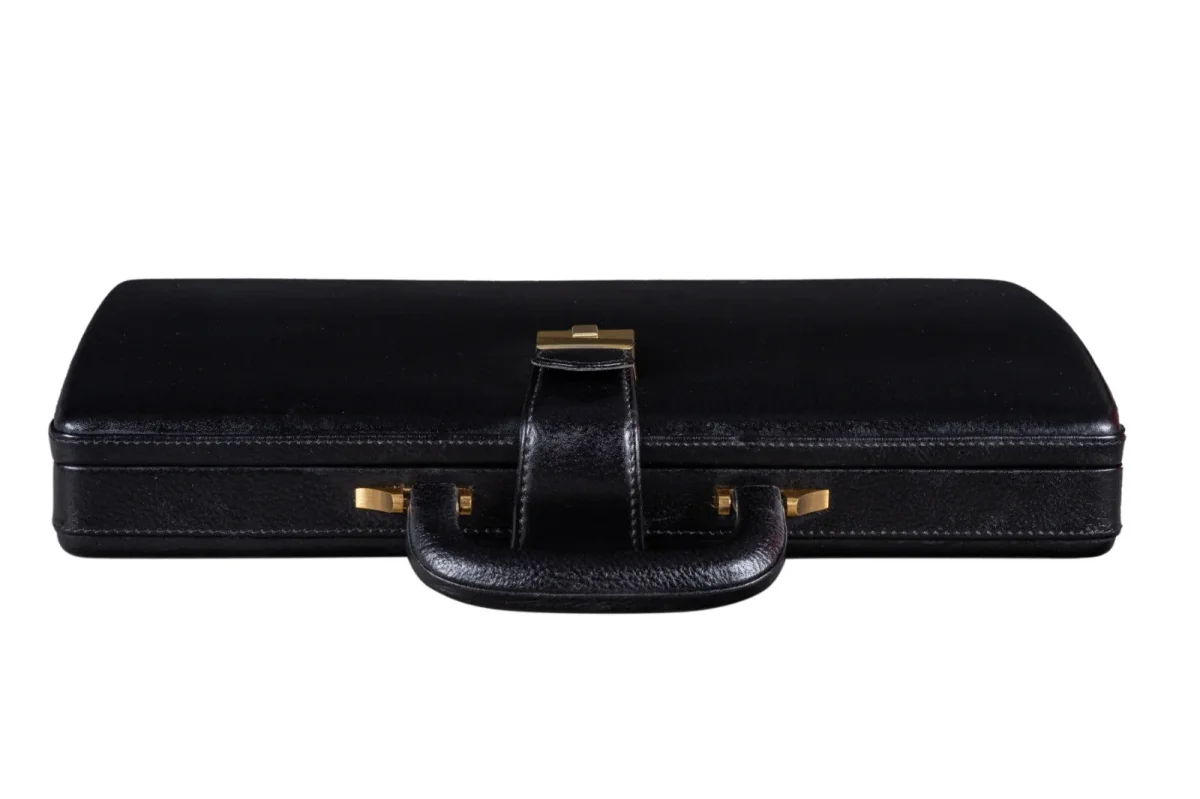 Leather Executive Men's Leather Attache Briefcase - Black - Imagen 6