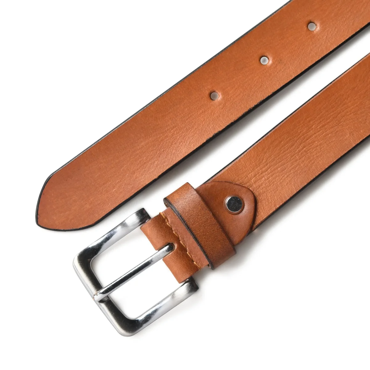 Classic Tan Leather Belt - Imagen 6