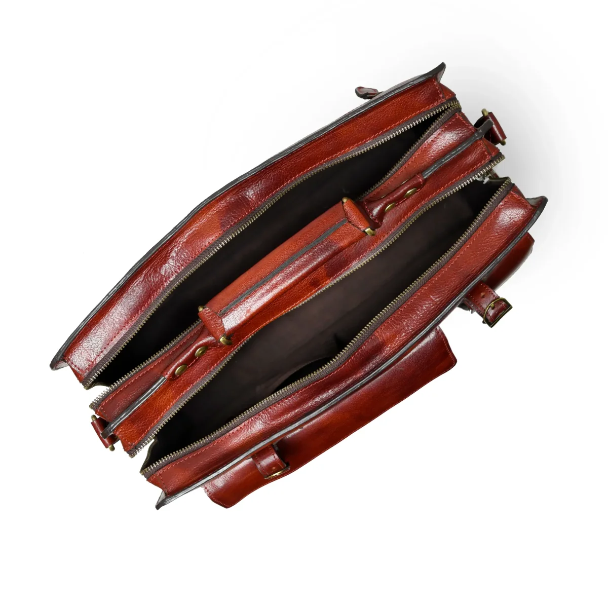 Tuscany Italian Leather Briefcase, Tan - Imagen 4