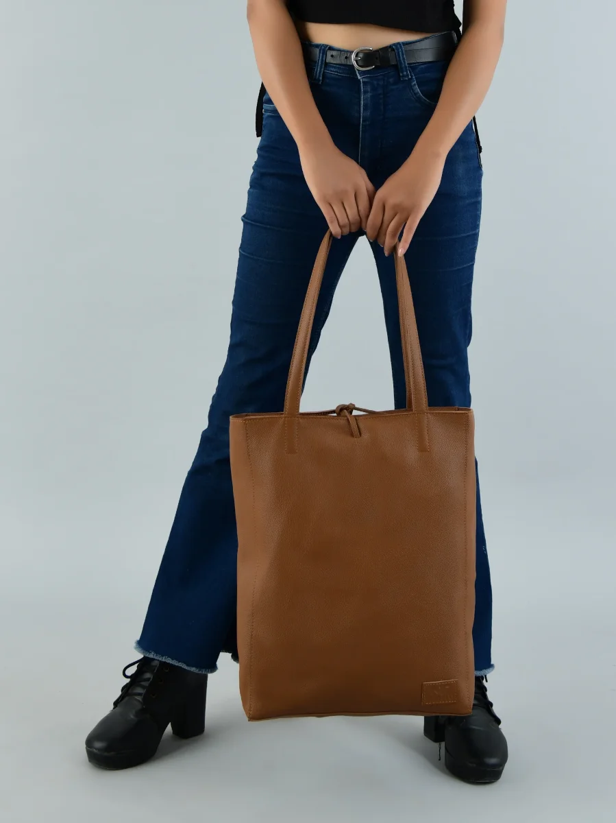 Café Chic Women's Leather Tote Bag - Imagen 6