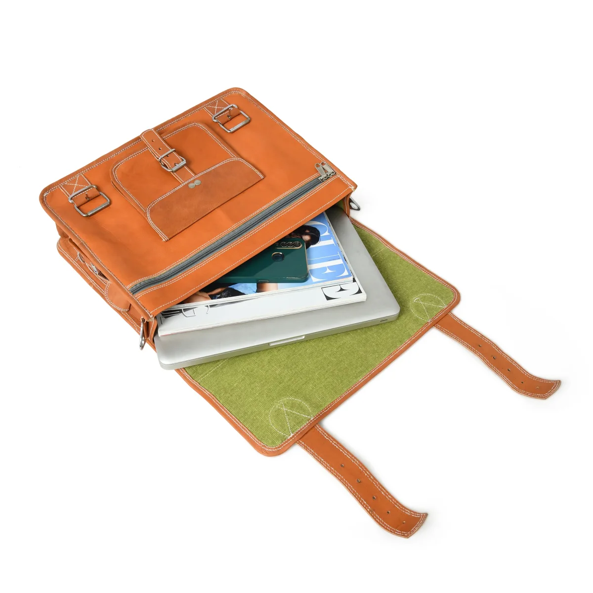 Ginger Grip Leather Briefcase - Imagen 4