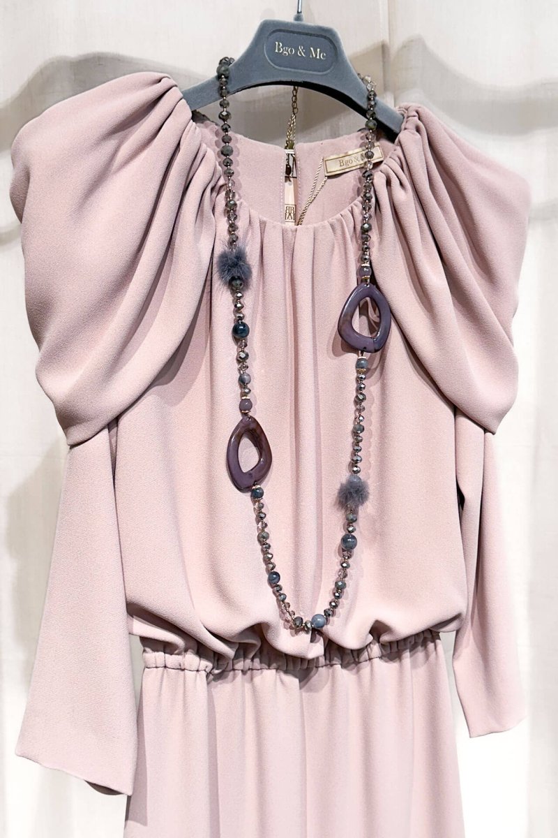 Collar piedras grises y pelo OUTLET