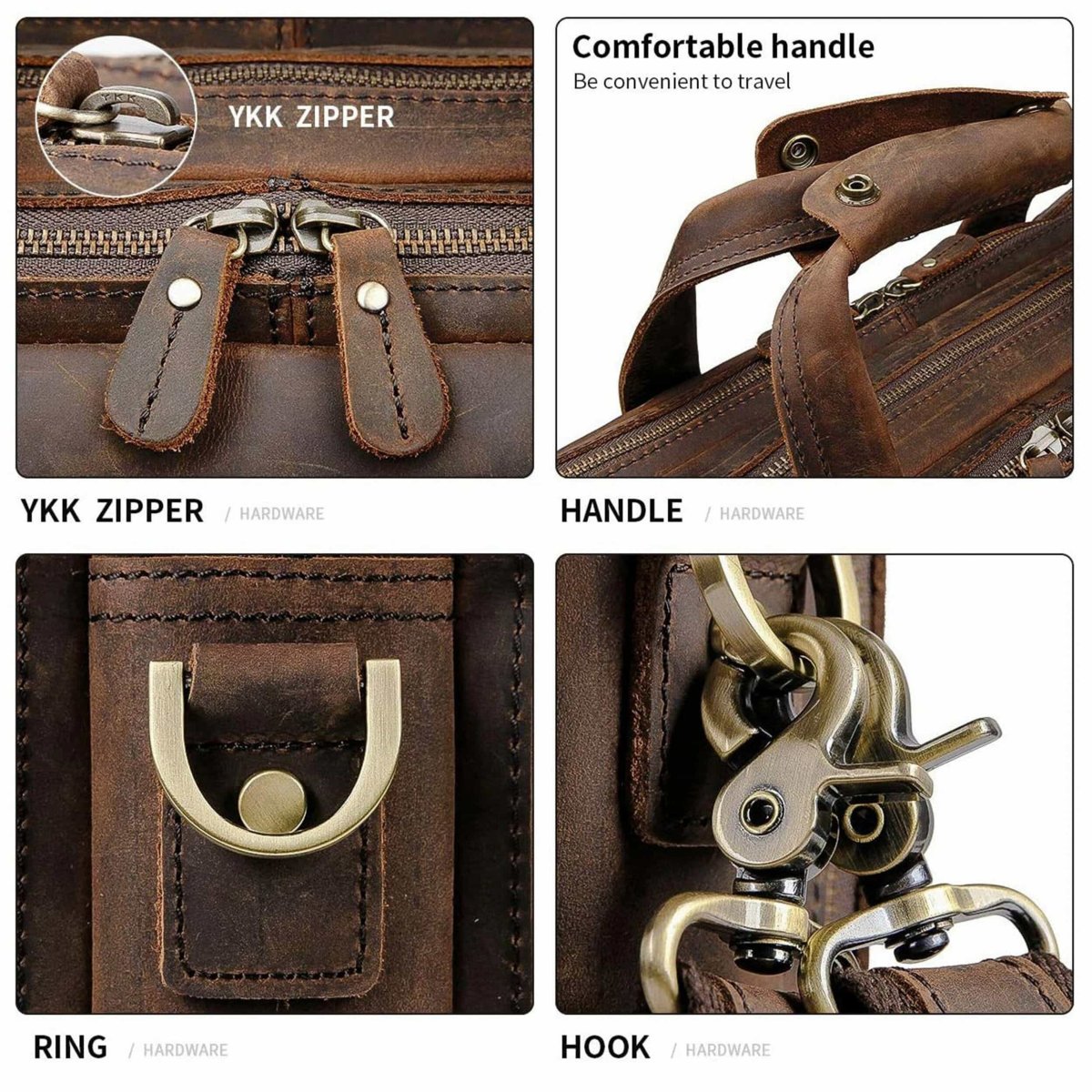Crazy Horse Leather Briefcase - Imagen 5