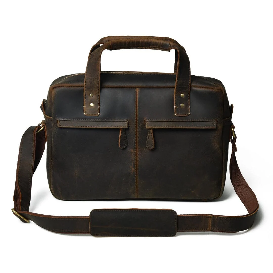 Perkins Buffalo Leather Office Briefcase - Imagen 5