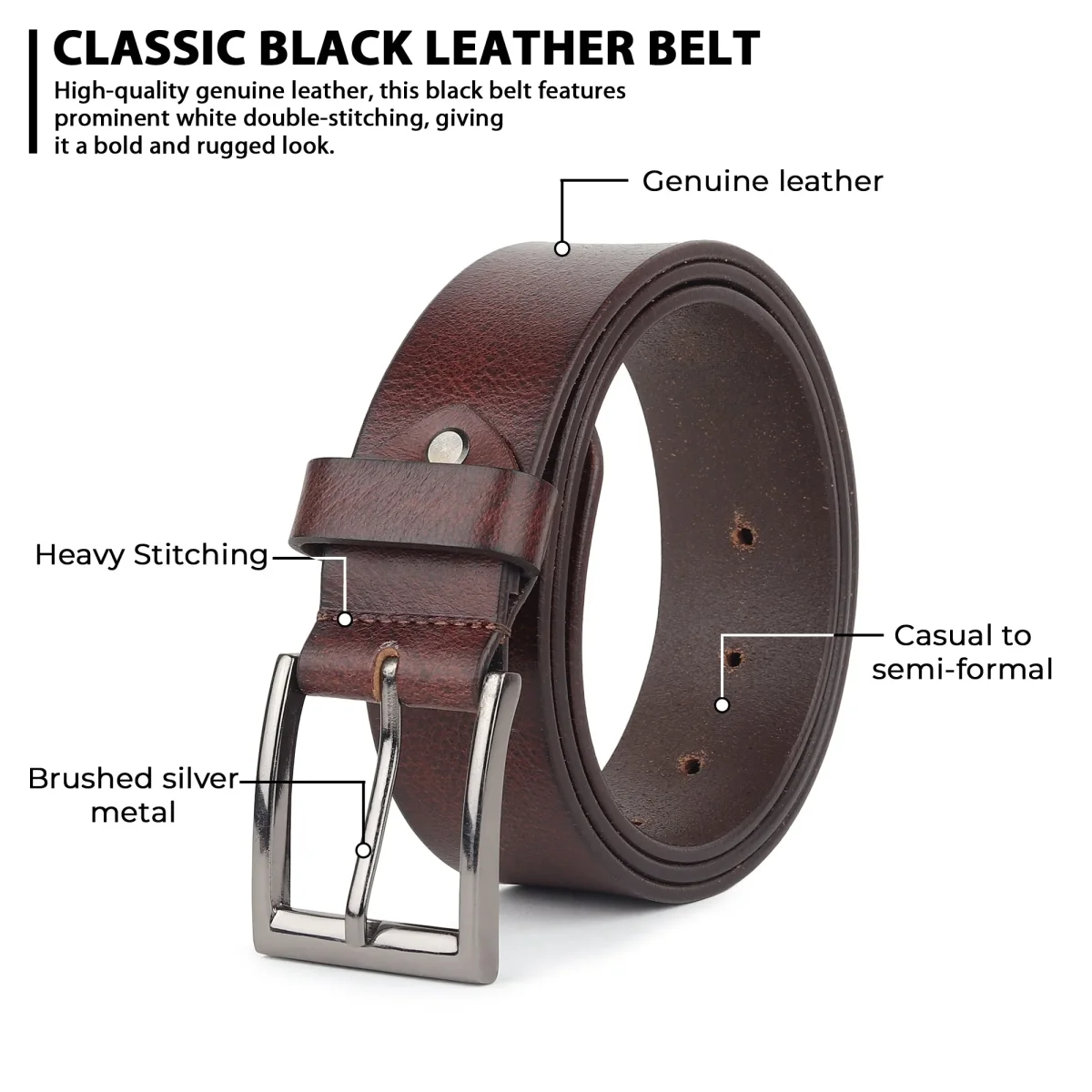 Everyday Men's Leather Belt - Imagen 7
