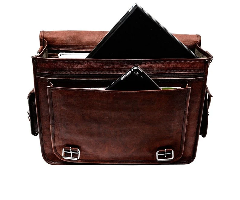 Vintage Computer Leather Bag - Imagen 5