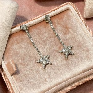 Pendientes Estrellita largos plata