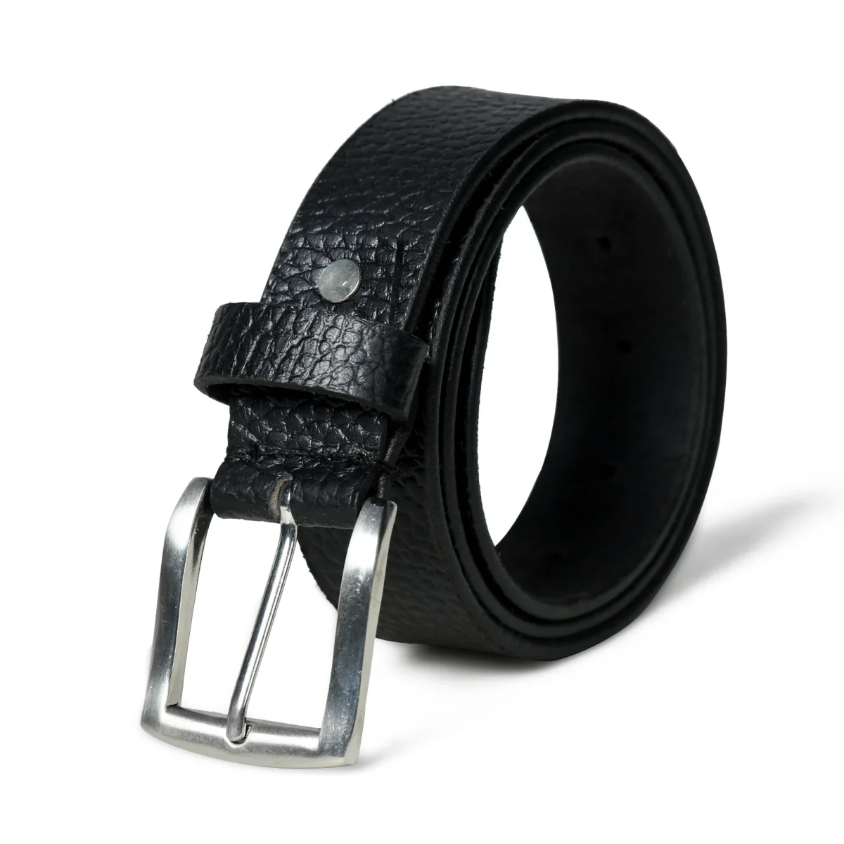 Nexus Black Leather Belt - Imagen 2