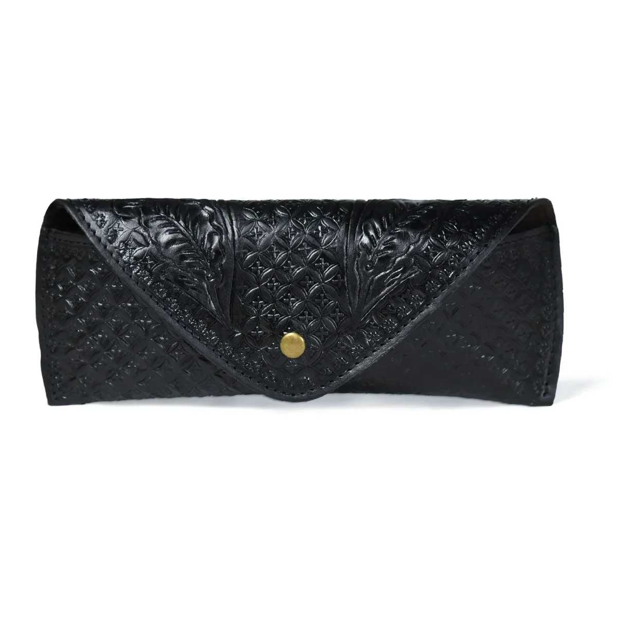 Black Textured Leather Sunglasses Cover - Imagen 4
