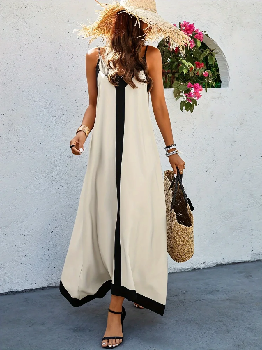 Vestido Casual de Tirantes Color Block - Imagen 5