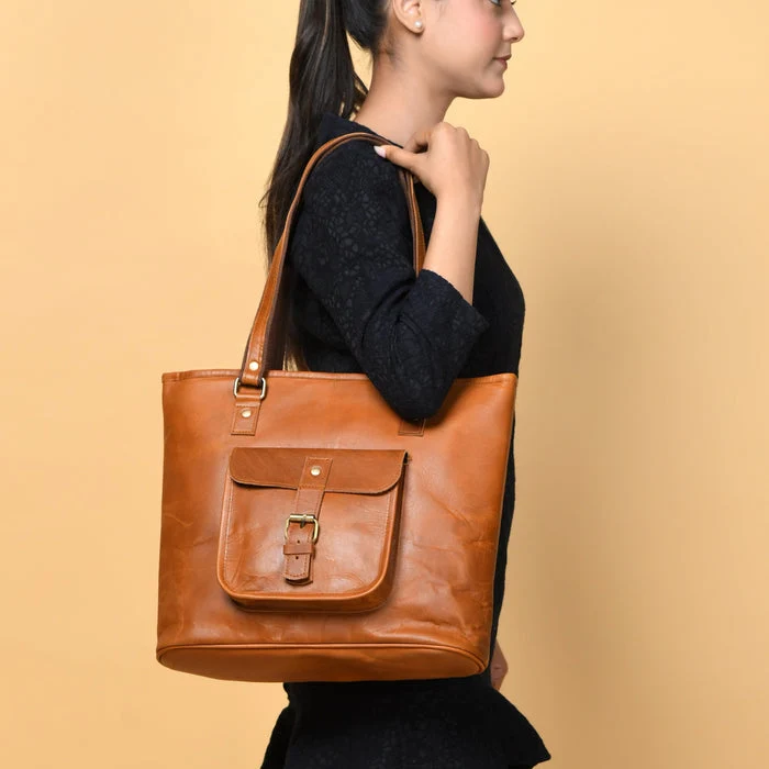Classic Chic Genuine Leather Tote - Imagen 7
