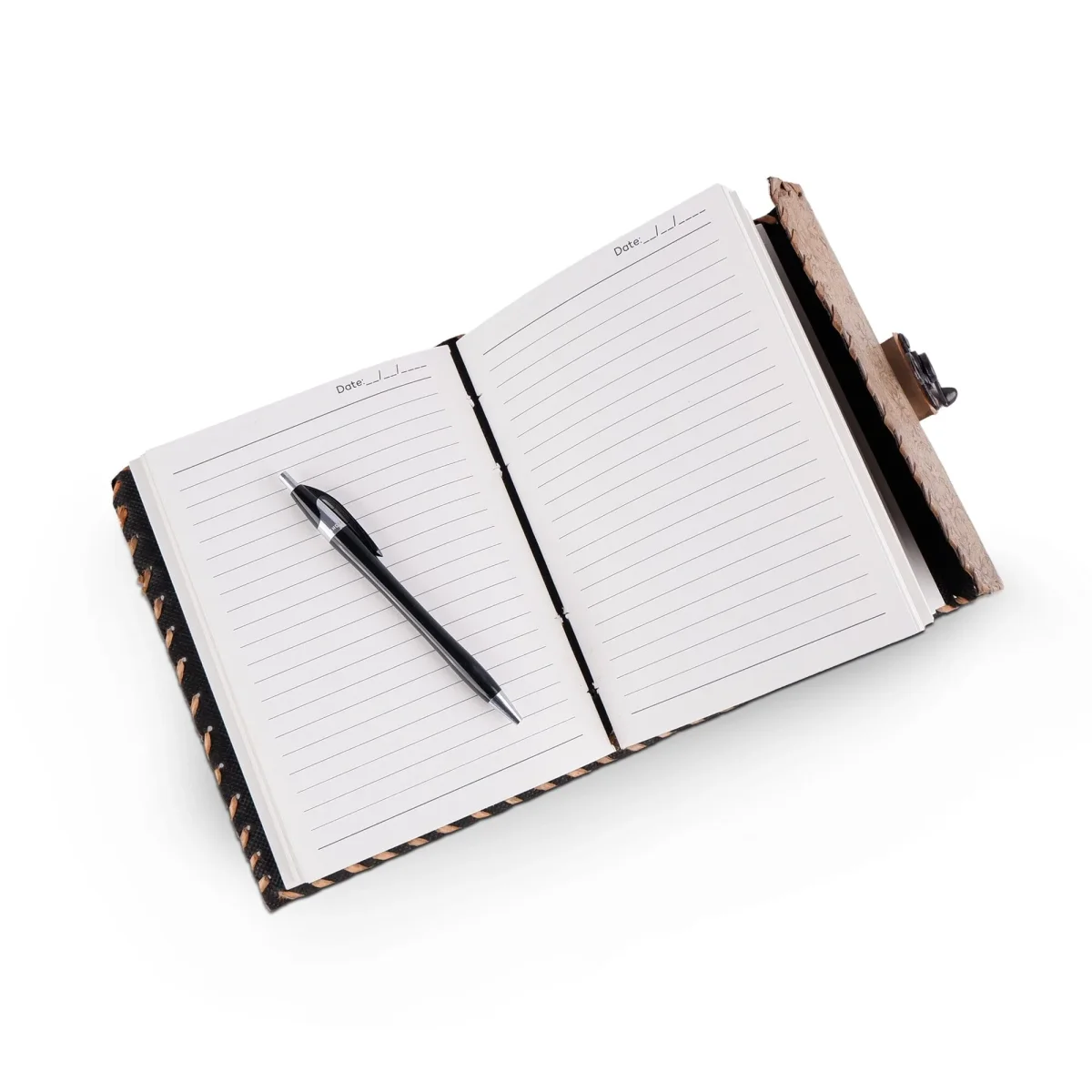 Handcrafted Vintage 4 Stone Leather Diary - Imagen 6