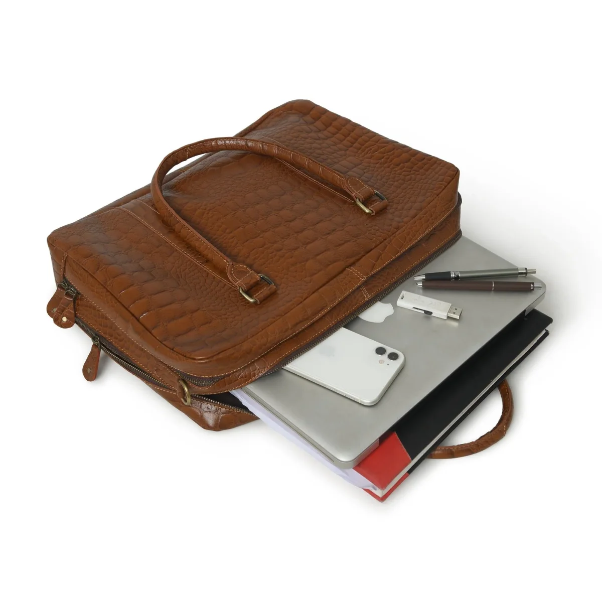 Easton Premium Buffalo Leather Laptop Office Briefcase - Imagen 4