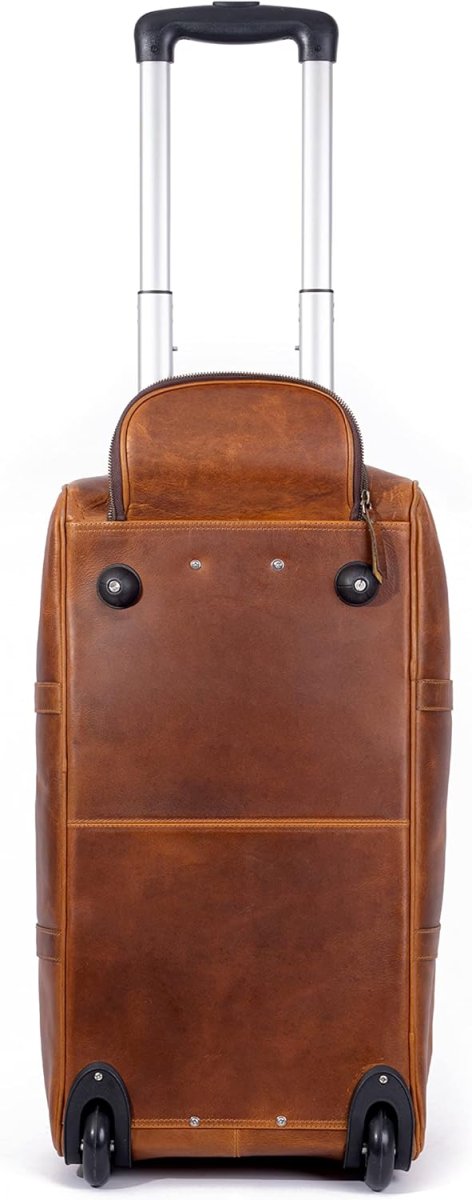 Tan Leather Trolley Bag 44L - Imagen 5